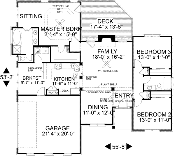 Architectural House Design - Traditional Floor Plan - Main Floor Plan #56-134