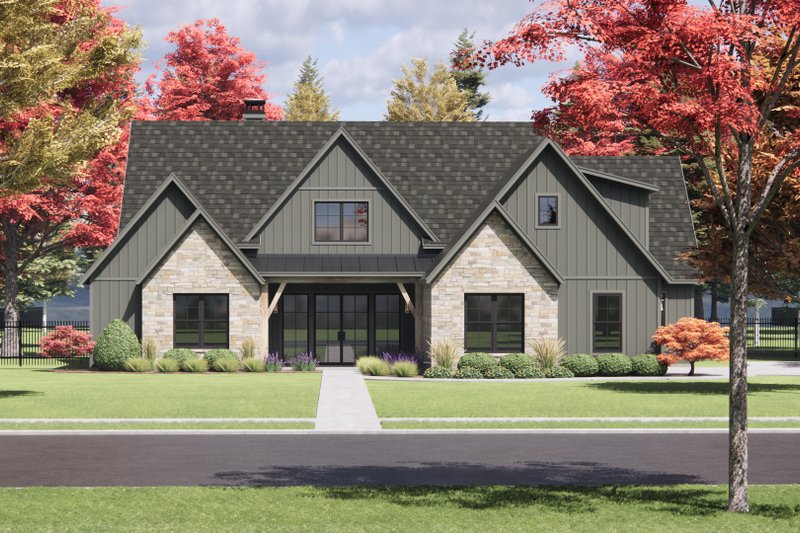 Home Plan - Farmhouse Exterior - Front Elevation Plan #1096-141