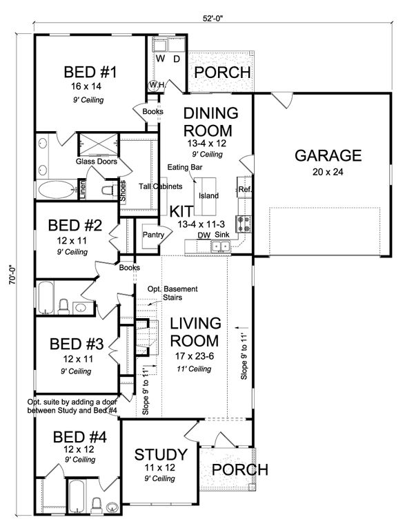 Architectural House Design - Ranch Floor Plan - Main Floor Plan #513-2178
