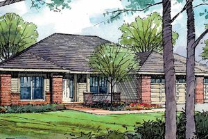 Ranch Exterior - Front Elevation Plan #124-826