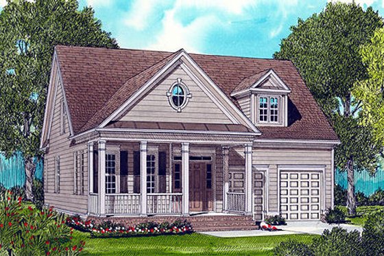 Exterior - Front Elevation for Bungalow House Plan #413-804 - 3 bed, 2.5 bath
