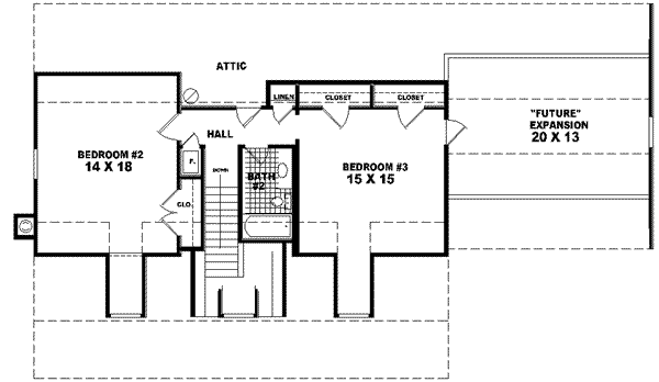 Southern Floor Plan - Upper Floor Plan #81-468