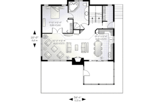 Floor Plan - Main Floor House Plan #23-597 - 3 bed, 2 bath