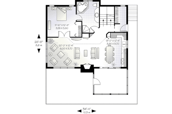 Floor Plan - Main Floor House Plan #23-597 - 3 bed, 2 bath