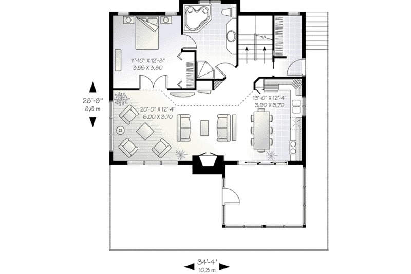 Architectural House Design - Floor Plan - Main Floor House Plan #23-597 - 3 bed, 2 bath