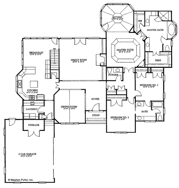 Dream House Plan - Traditional Floor Plan - Main Floor Plan #429-59