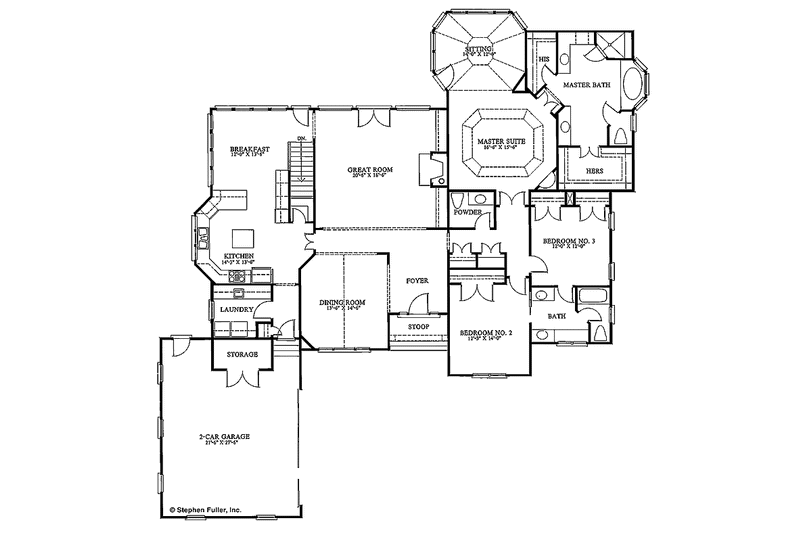 Dream House Plan - Floor Plan - Main Floor for Traditional House Plan #429-59 - 3 bed, 2.5 bath