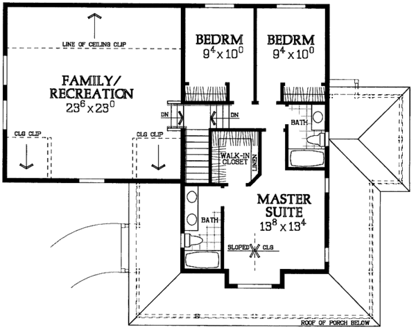 Architectural House Design - Country Floor Plan - Upper Floor Plan #72-1116