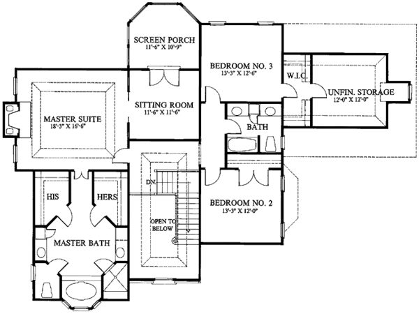Dream House Plan - Country Floor Plan - Upper Floor Plan #429-76