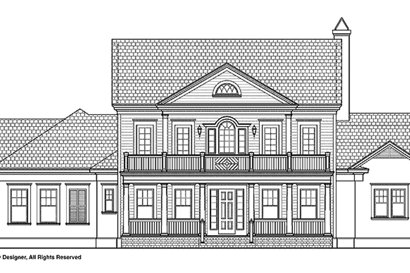 Architectural House Design - Exterior - Front Elevation 3 for Colonial House Plan #1019-4 - 6 bed, 5 bath