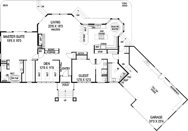 House Plan Design - Colonial Floor Plan - Main Floor Plan #60-1002