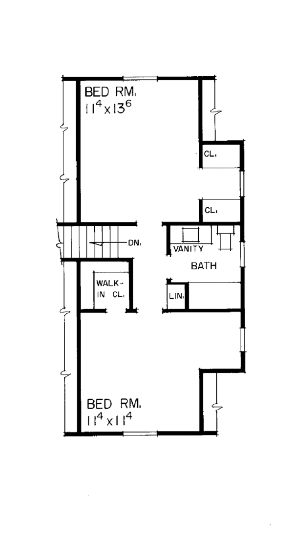 House Blueprint - Country Floor Plan - Upper Floor Plan #72-574