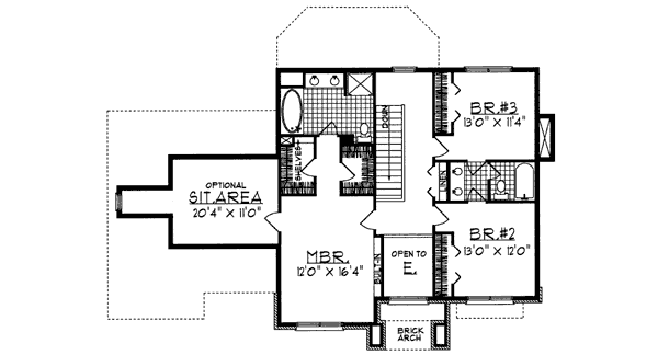 Dream House Plan - Traditional Floor Plan - Upper Floor Plan #70-329