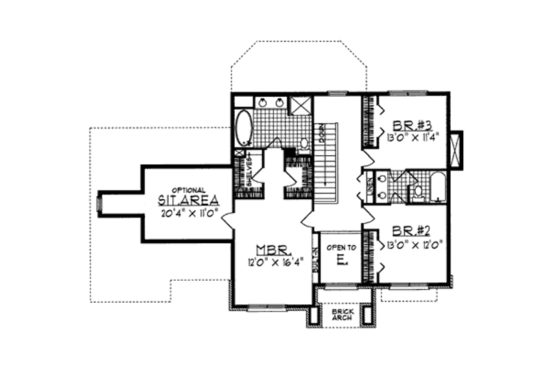 House Plan Design - Floor Plan - Upper Floor for Traditional House Plan #70-329 - 3 bed, 2.5 bath