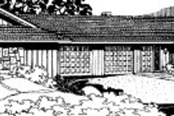 Exterior - Front Elevation for Ranch House Plan #303-189 - 2 bed, 1 bath