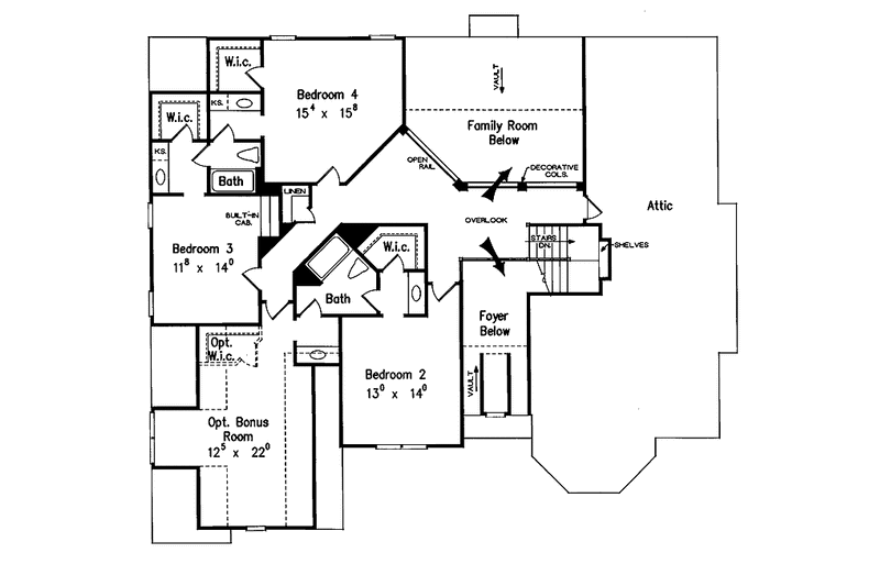 Architectural House Design - Floor Plan - Upper Floor for Country House Plan #927-502 - 5 bed, 4.5 bath