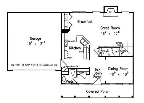 Home Plan - Colonial Floor Plan - Main Floor Plan #927-338