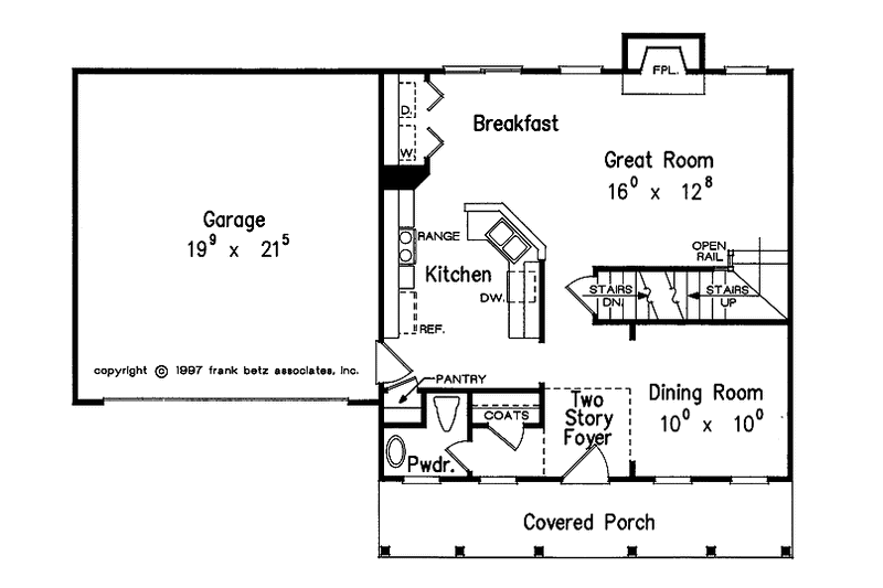 Home Plan - Floor Plan - Main Floor for Colonial House Plan #927-338 - 3 bed, 2.5 bath