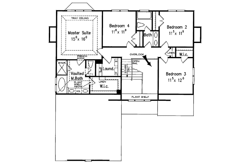 Home Plan - Floor Plan - Upper Floor for Country House Plan #927-903 - 5 bed, 3 bath