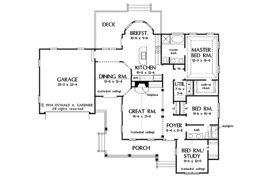 Floor Plan - Main Floor for Country House Plan #929-602 - 3 bed, 2 bath