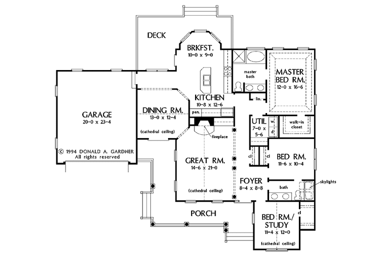 Dream House Plan - Floor Plan - Main Floor for Country House Plan #929-602 - 3 bed, 2 bath