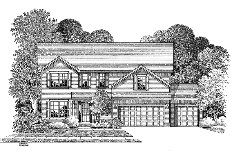 Home Plan - Exterior - Front Elevation 3 for Colonial House Plan #999-89 - 3 bed, 2.5 bath