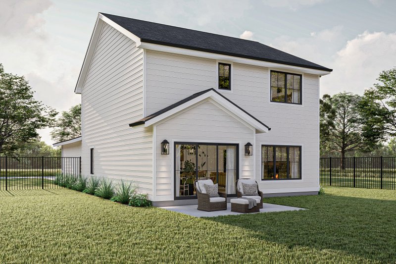 House Blueprint - Exterior - Rear Elevation for Modern House Plan #455-623 - 3 bed, 3 bath