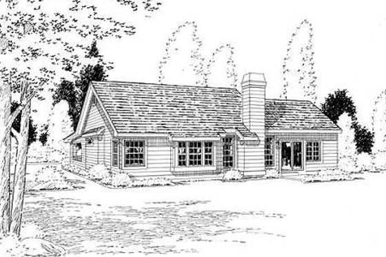 Exterior - Rear Elevation for Traditional House Plan #312-339 - 3 bed, 2 bath