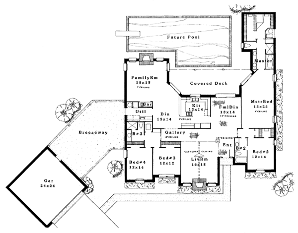 House Plan Design - Ranch Floor Plan - Main Floor Plan #310-1075