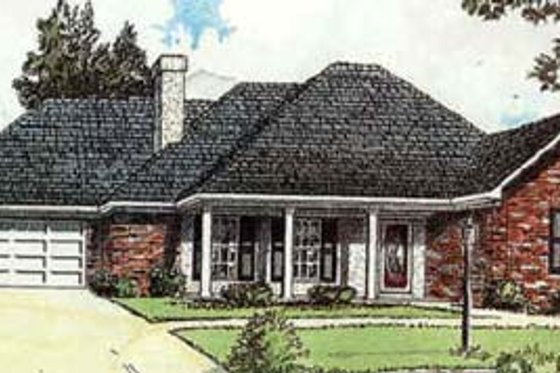 Exterior - Front Elevation for Traditional House Plan #16-106 - 3 bed, 2 bath