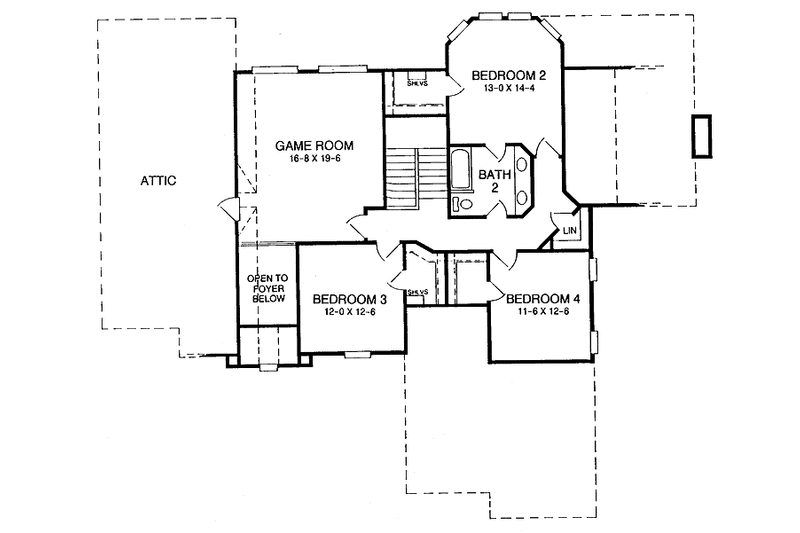 Architectural House Design - Floor Plan - Upper Floor for European House Plan #952-119 - 4 bed, 2.5 bath
