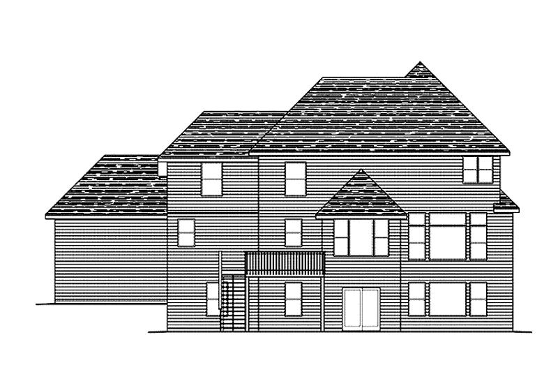 Home Plan - Exterior - Rear Elevation for Country House Plan #51-1097 - 4 bed, 2.5 bath