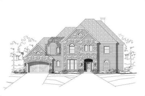 Exterior - Front Elevation for European House Plan #411-235 - 4 bed, 3 bath