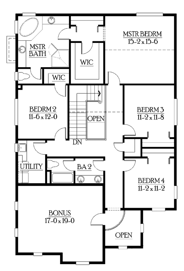 Dream House Plan - Craftsman Floor Plan - Upper Floor Plan #132-329