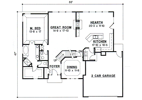 Traditional Floor Plan - Main Floor Plan #67-401