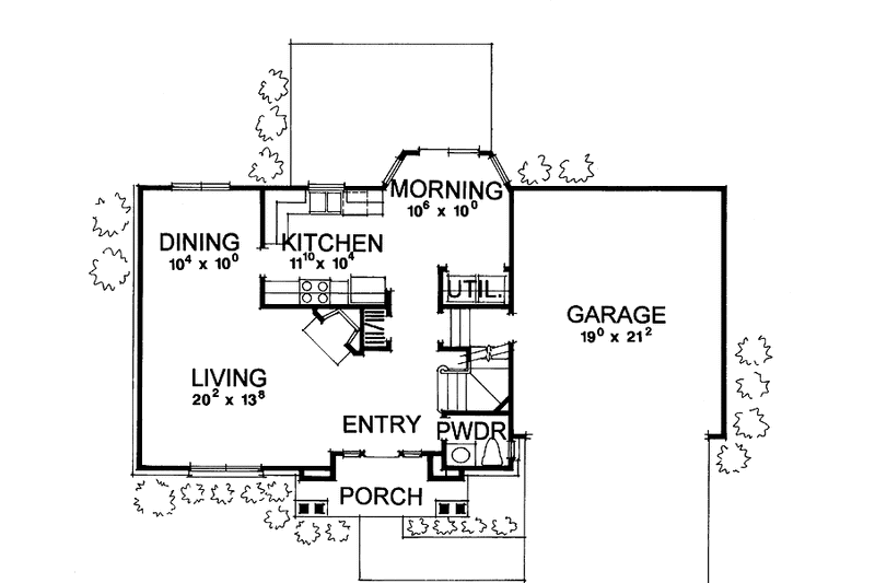 Home Plan - Floor Plan - Main Floor for Colonial House Plan #472-30 - 3 bed, 2.5 bath
