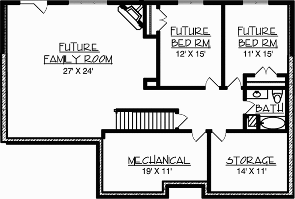 House Design - Prairie Floor Plan - Lower Floor Plan #320-1482