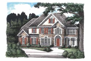 Colonial Exterior - Front Elevation Plan #927-76