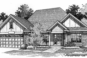 Dream House Plan - Exterior - Front Elevation for European House Plan #320-1057 - 3 bed, 2 bath