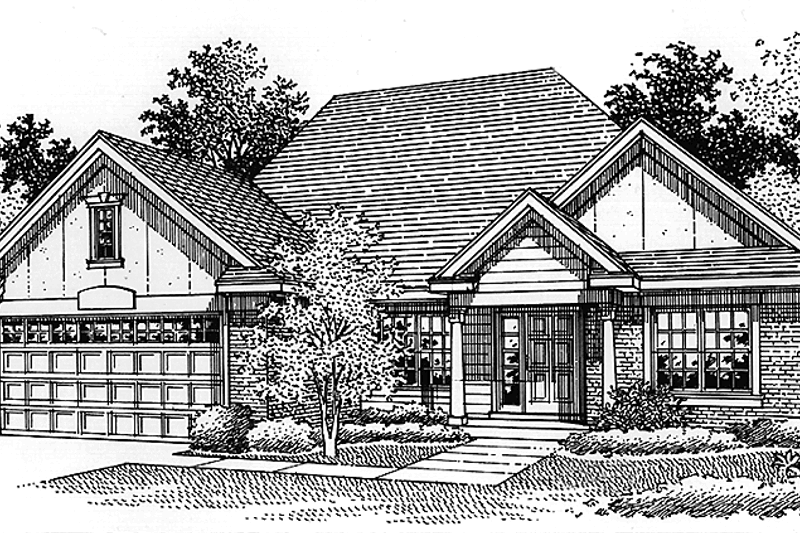 Architectural House Design - European Exterior - Front Elevation Plan #320-1057