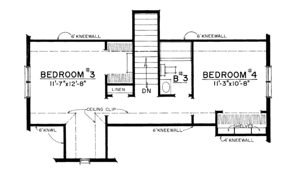 Architectural House Design - European Floor Plan - Upper Floor Plan #1016-108