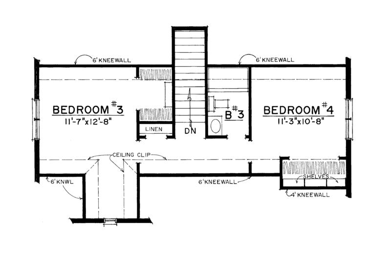 House Plan Design - Floor Plan - Upper Floor for European House Plan #1016-108 - 4 bed, 3 bath