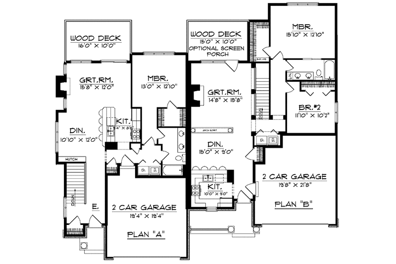 Architectural House Design - Floor Plan - Main Floor for Country House Plan #70-1388 - 3 bed, 2 bath