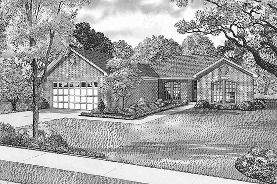 Exterior - Front Elevation 3 for Craftsman House Plan #17-2808 - 4 bed, 2 bath