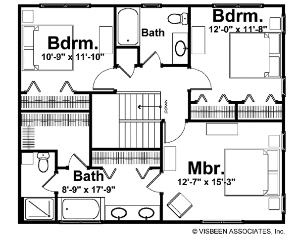 Country Floor Plan - Upper Floor Plan #928-161