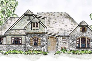 Cottage Exterior - Front Elevation Plan #410-3568