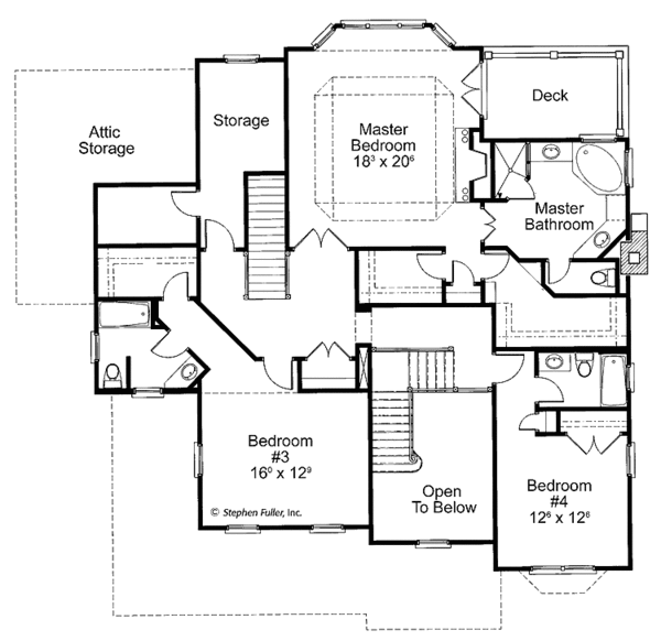 Architectural House Design - Country Floor Plan - Upper Floor Plan #429-437