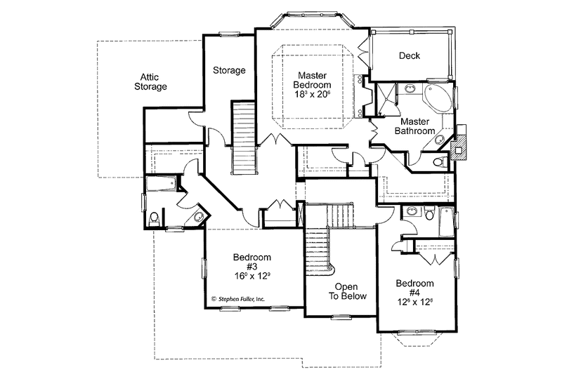Home Plan - Floor Plan - Upper Floor for Country House Plan #429-437 - 4 bed, 4 bath