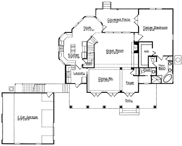 Architectural House Design - Mediterranean Floor Plan - Main Floor Plan #417-643