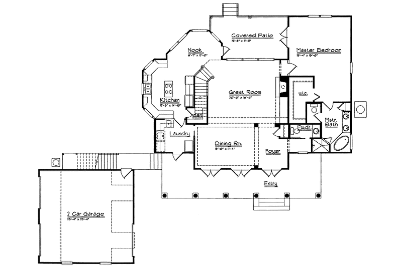 Home Plan - Floor Plan - Main Floor for Mediterranean House Plan #417-643 - 3 bed, 2.5 bath